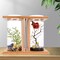 Glass Betta Fish Tank Desktop Bamboo Base Mini Aquarium Goldfish Tank Decoration